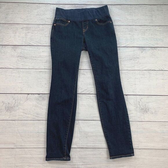Gap 1969 Maternity Jeasn sz 27 / 4 Always Skinny Pull on Style 31" Inseam Dark - Picture 1 of 10